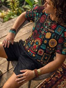 Alderstead Duck Pattern Print Design On Abdominal Muscles, Men's Fashionable Summer Casual Sportswear, Men's Top - Multicolor - View 3