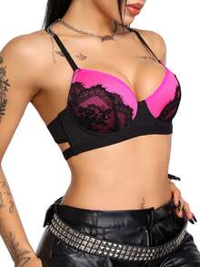AltBold Women's Lace Patchwork Sexy Daily Adjustable Strap Bra - Multicolor - View 4