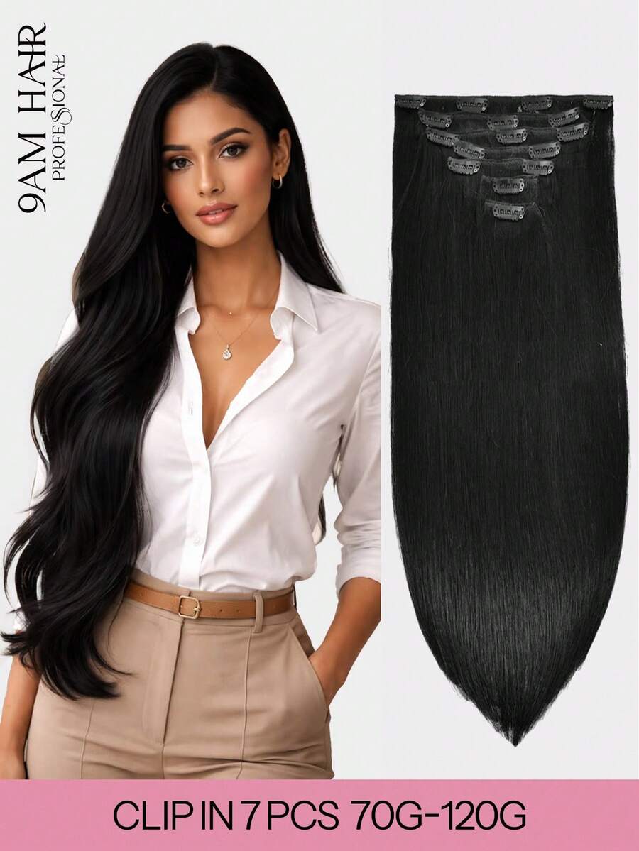 夾式接髮片 真人髮 Remy 人髮接髮片 女款 自然人髮 70-120g 7片裝 - S1 - 查看 1