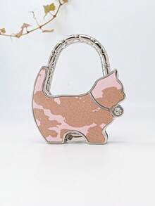 1PC Foldable Space Saving Desk Edge Hanging Hook Bag Holder With Cute Kitten Pattern No Adhesive Easy Clip On Durable Lightweight For Home Office Dorm Kitchen Travel Spring Easter Mother Day Gift Organizer - Multicolor - View 9