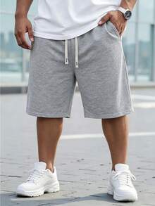 Genlund Pantalones Cortos Para Hombre De Talla Grande Con Cordón Ajustable Y Color Sólido - Multicolor - Ver 4