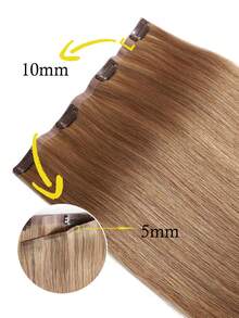 Seamless Clip Ins 丰盈接发 55克 1片 27号焦糖棕色 100%高品质毛鳞片顺滑 Remy真人发 无痕PU夹式接发 - S27 - 查看 4
