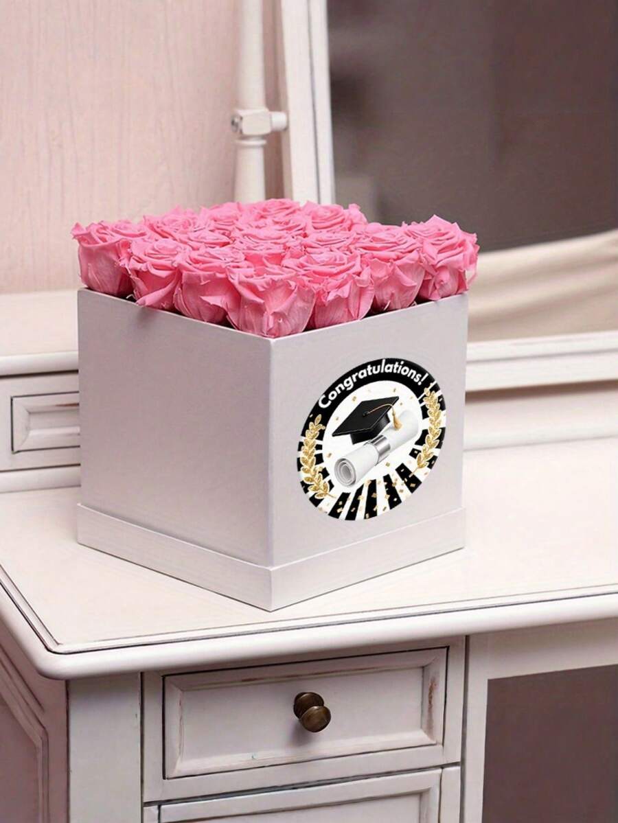 48pcs Graduation-Themed Stickers, Graduation Cap And Certificate Decorations, Gift Wrapping Envelope Stickers, Commemorative Stickers Suitable For Journals, Notebooks, And Photo Albums To Record Graduation Moments. - multicolor - View 1