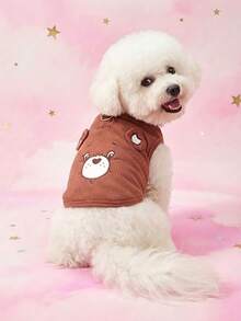 Care Bears X PETSIN 1pc Cute Embroidered Cartoon Pattern Thin Waffle Pet Vest, Cool & Breathable Casual Top For Cats And Dogs, Lightweight, Anti-Flea, Less Shedding, Heat-Resistant, Perfect For Indoor & Outdoor Play - Multicolor - View 4