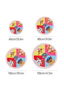 SHEIN | PAW Patrol 1件裝卡通圖案圓形地毯，可愛設計，毛絨材質＋防滑底盤，適合擺放在房間與客廳，裝飾地毯，遊戲墊，60/80/100/120cm - 彩色 - 查看 3