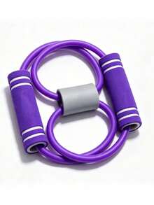 1 Pedal Resistance Band, Home Fitness Tension Rope/Sit Up Assist, Four Tube Elastic Band, Ergonomic Design, Durable Purple/Pink Resistance Band, Suitable For Home Fitness, Heart Rate Exercise And Strength Training, - Multicolor - View 9