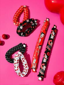Betty Boop x SHEIN 6件組卡通印花免加熱捲髮工具套組 - 彩色 - 查看 6