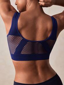 Veilyse 2pcs/Set Women's Bralette With Padded Cups, Wireless Seamless Comfortable Sleep Bra, Backless High Elasticity - Blue - View 3