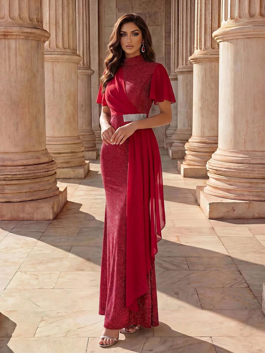 Coutiva Vestido de noche formal (muy adornado) - Rojo - Ver 1
