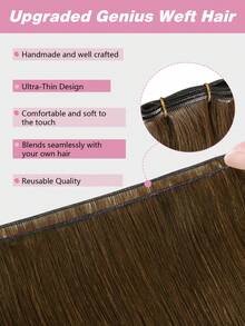 New Design Genius Weft Hair Raw Cuticle Aligned Human Hair Extensions Natural Human Remi Straight New Genius Weft - S4 - View 4