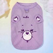 Care Bears X PETSIN 1pc Cute Embroidered Cartoon Pattern Thin Waffle Pet Vest, Cool & Breathable Casual Top For Cats And Dogs, Lightweight, Anti-Flea, Less Shedding, Heat-Resistant, Perfect For Indoor & Outdoor Play - Multicolor - View 13