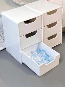 Mini Desktop Drawer Organizer, Adorable Storage For Jewelry, Cosmetics, Beads & Crafts, Ideal For Desk/Dresser Top, Perfect Gift For Girls, Holds Hair Clips, Nail Polish, Small Items, Christmas & Halloween Gift - White - View 7