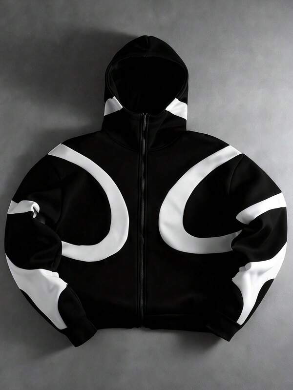 Manfinity Homme Men's Young Patchwork Colorblock Plus Size Hoodie