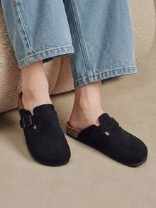 Solecia Sepatu Baotou adalah sepatu kasual yang lembut, nyaman, dan sederhana untuk kegiatan sehari-hari di rumah. - Hitam - View 9
