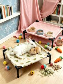 1Pc Elevated Small Pet Camping Bed, Washable Sleeping Mat, All Season Pet Nest For Hamsters, Rabbits, Cats And Tiny Pets - Rectangle - View 6