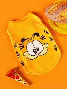 GARFIELD | PETSIN 1件可愛老虎印花寵物背心 黃色 舒適溫柔 透氣 防掉毛 寵物衣 - 黃色 - 查看 1