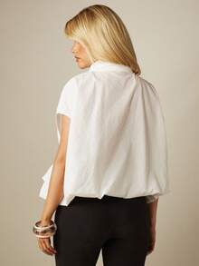 MISSGUIDED Sleeveless Half-Zip Funnel Neck Woven Top With Cargo Pockets Oversized Boxy Fit Spring Summer - White - View 2