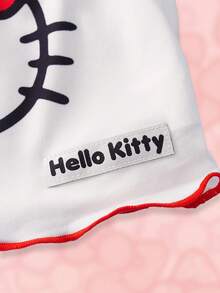 HELLO KITTY AND FRIENDS | SHEIN Tween Girl Cartoon Print Camisole Bra Set - Red and White - View 6
