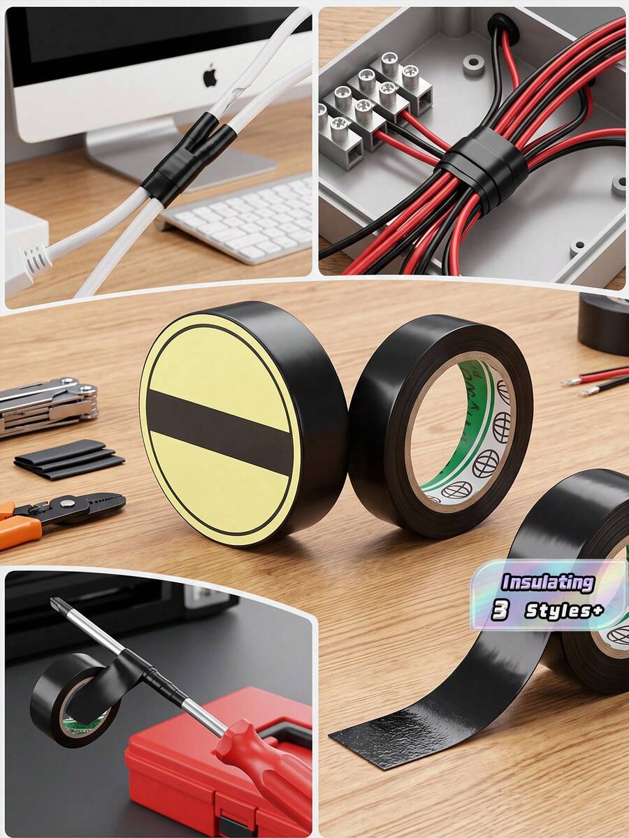 10/20/50 Gulungan Pita Isolasi Listrik Hitam 18mm X 5m, Pita Isolasi Plastik Tahan Suhu Tinggi, Cocok Untuk Toko