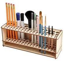 Wooden Paint Brush Holder, 67 Holes Artist Brush Storage Rack, Desktop Organizer Caddy For Paintbrushes, Pens, Pencils & Art Craft Supplies - one size fits all - View 9