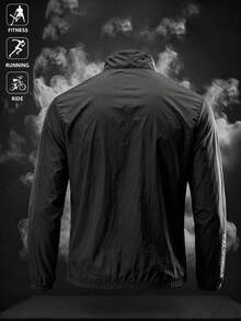 男士防水戶外運動夾克 - 黑色 - 查看 2