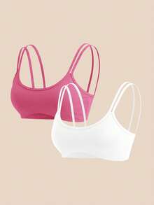 SHEIN Cheerettes 女款素色日常健身舒適運動內衣 - 彩色 - 查看 4