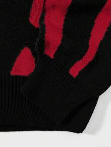 EURMUSE Men Graphic Pattern Sweater - Red - View 5