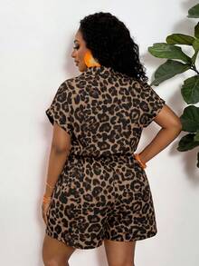 Slaydiva Mono con estampado de leopardo y cinturón talla grande - Multicolor - Ver 2