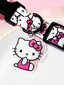 HELLO KITTY AND FRIENDS | SHEIN 甜美卡通印花寵物旅行套裝，包含背心式胸背帶、項圈與收納袋，堅固扣具方便穿戴，收納袋可放置拾便袋與零食，適合貓狗，多尺寸可選，亦可單獨購買 - 芭比粉 - 查看 8