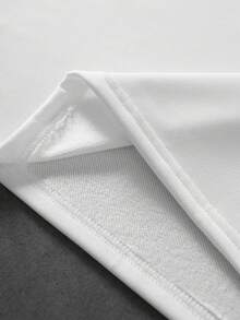 ROMWE MEN Goth Men's Letter & Cross Print Casual Long Sleeve T-Shirt For Daily Wear - White - View 4