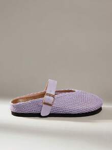 Solecia Women's Slip-On Thick Soled Mule Loafers, Casual Spring/Autumn Shoes For Christmas - Purple - View 1