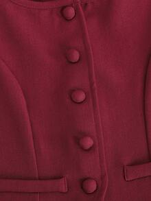 Firerie Kids Firerie Kids Young Girls Casual Daily Fashion Commute Red Vest & Pants 2 Pieces Set - Burgundy - View 3