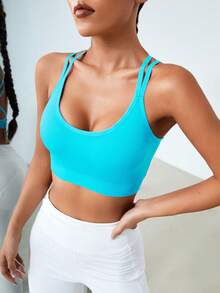 Easithlete Easithlete 女款純色休閒日常運動內衣 - 薄荷藍 - 查看 2