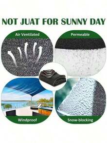 Outdoor Sunshade With Grommets, Premium Sunshade Fabric Fence - Durable, Tear-Resistant, Easy To Install For Balcony, Courtyard, And Swimming Pool - Offers Excellent Sun Protection, Shade, And Privacy With Taped Edge And Grommets - Black - View 2