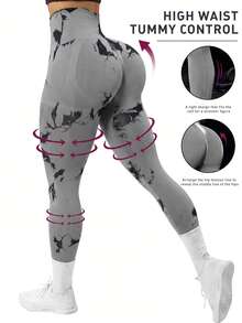 Easithlete Women's High Waist Solid Color Seamless Leggings For Daily Fitness For Chinese New Year - Multicolor - View 2