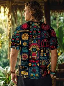 Alderstead Duck Pattern Print Design On Abdominal Muscles, Men's Fashionable Summer Casual Sportswear, Men's Top - Multicolor - View 2