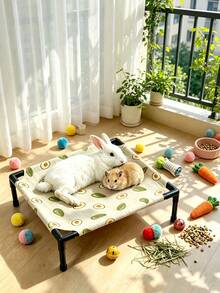 1Pc Elevated Small Pet Camping Bed, Washable Sleeping Mat, All Season Pet Nest For Hamsters, Rabbits, Cats And Tiny Pets - Rectangle - View 5