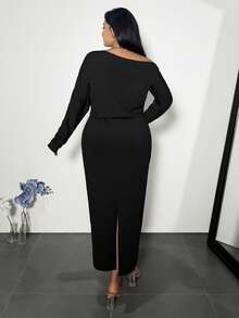 halter neck bridesmaid dress Satin Mother of the Bride kimono dress Size:42 / L