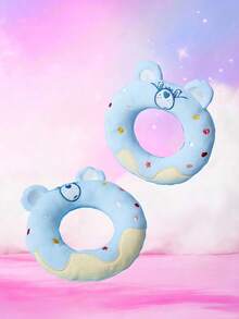 Care Bears X PETSIN 1個藍色心形熊甜甜圈狗發聲玩具，內置BB發聲器，互動式尖叫毛絨玩具，適合小型/中型犬，可磨牙潔牙，適用於室內遊戲、後院玩耍、旅行，也是獨特的個性化寵物週年或生日禮物 - 藍色愛心熊甜甜圈 - 查看 7