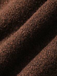 Dazy Plus Solid Color Business Casual Versatile Turtleneck Pullover Sweater, Autumn/Winter New Brown - Brown - View 9
