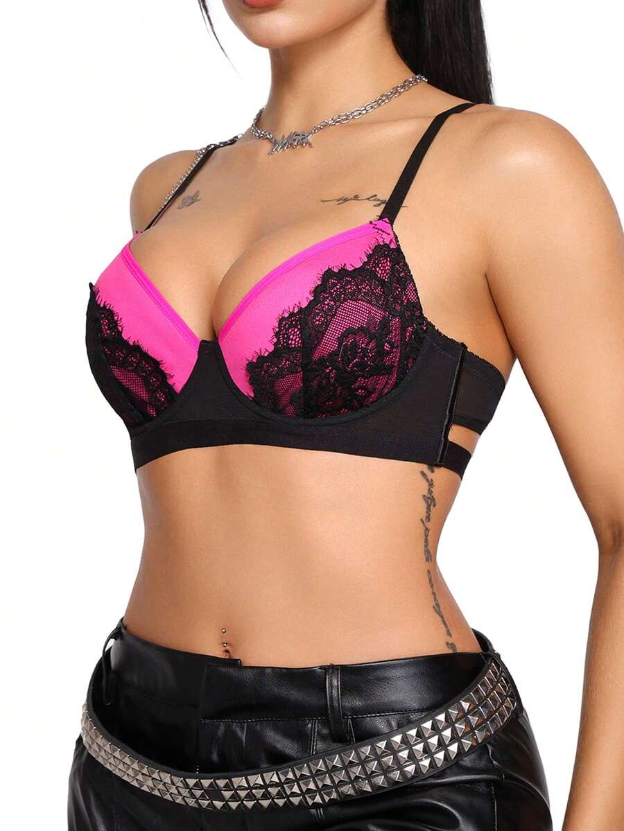 AltBold Women's Lace Patchwork Sexy Daily Adjustable Strap Bra - Multicolor - View 1