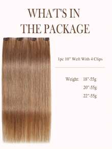 Seamless Clip Ins 丰盈接发 55克 1片 27号焦糖棕色 100%高品质毛鳞片顺滑 Remy真人发 无痕PU夹式接发 - S27 - 查看 3
