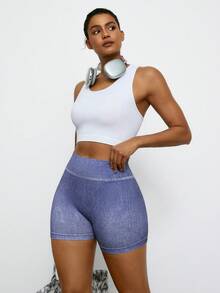 Voyena Damen-Sport-Tanktop in Große Größen aus geripptem Strick, Fitness-Tanktop, figurbetontes Tanktop-T-Shirt - Verschiedenfarbig - Übersicht 11