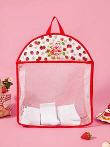 Strawberry Shortcake X POKOJA LAND 1個大容量透氣網格吊掛收納袋，防潮多功能，適合收納襪子、玩具、盥洗用品，或作為輕便洗衣袋/垃圾袋使用 - 彩色 - 查看 6