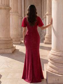 Coutiva Vestido de noche formal (muy adornado) - Rojo - Ver 2