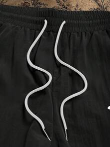 Sport MetroGents 男士幾何印花抽繩腰寬鬆運動長褲 - 黑色 - 查看 3