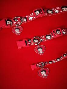 Betty Boop X PETSIN 印花狗項圈；印花幼犬項圈 - 紅色 - 查看 8
