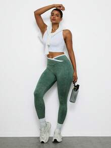 Voyena Damen-Sport-Tanktop in Große Größen aus geripptem Strick, Fitness-Tanktop, figurbetontes Tanktop-T-Shirt - Verschiedenfarbig - Übersicht 6