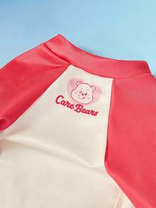 Care Bears X PETSIN 1件 What's Poppin 泰迪熊爆米花卡通圖案粉白撞色彈性插肩袖T恤，適用於貓狗，適合室內遊戲或戶外野餐日 - 彩色 - 查看 5