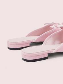 CUCCOO DOLLMOD Women's Shoes Pink Bow Decoration Hollowed Out Closed Toe Mules Flat Shoes Suitable For Daily Leisure - Pink - View 4